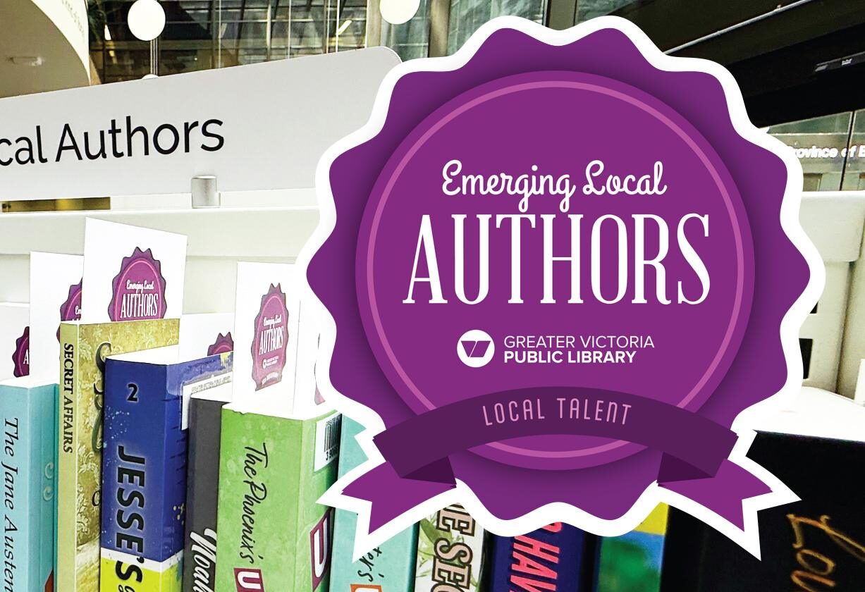 Bookshelf showing titles from emerging local authors