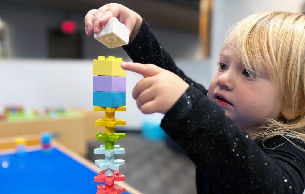 Child playing with blocks