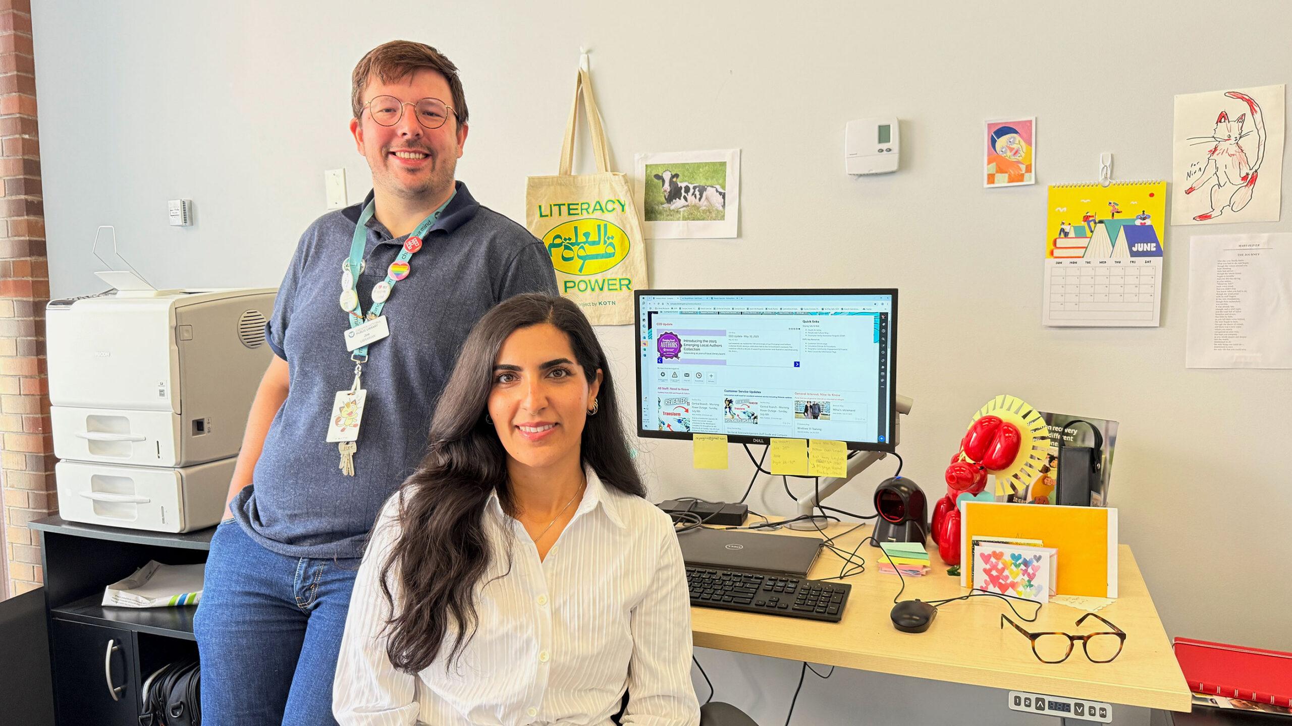 Librarian Joe (left) and Nina (right)